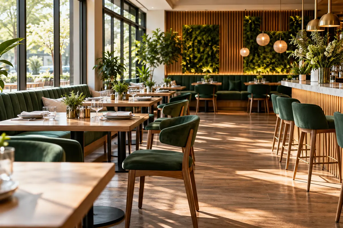 Imagem ilustrativa: Ambiente de restaurante limpo e organizado